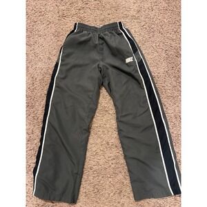 Nike Boys Medium Track Pants Gray White Stripe Athletic Joggers